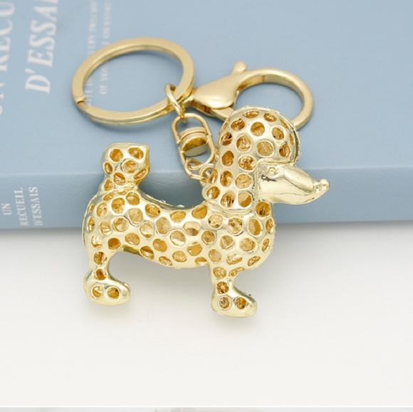 Rhinestone Poodle - Key Chain - Picture 2 of 2